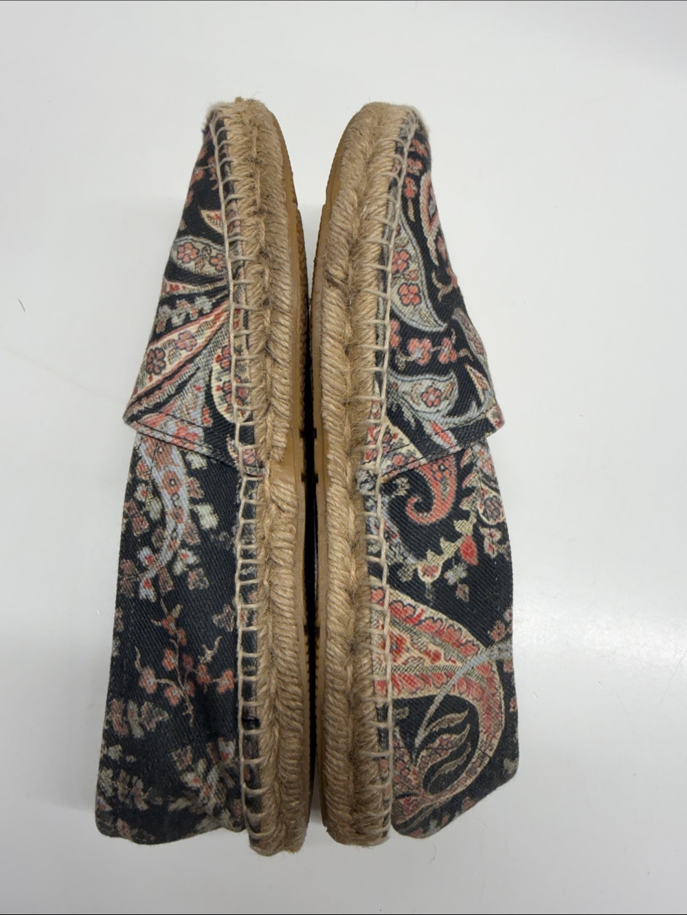 Isabel Marant Etoile Espadrilles Slip On Canvas Shoes Paisley Print Black 39 / 9 - Picture 6 of 9